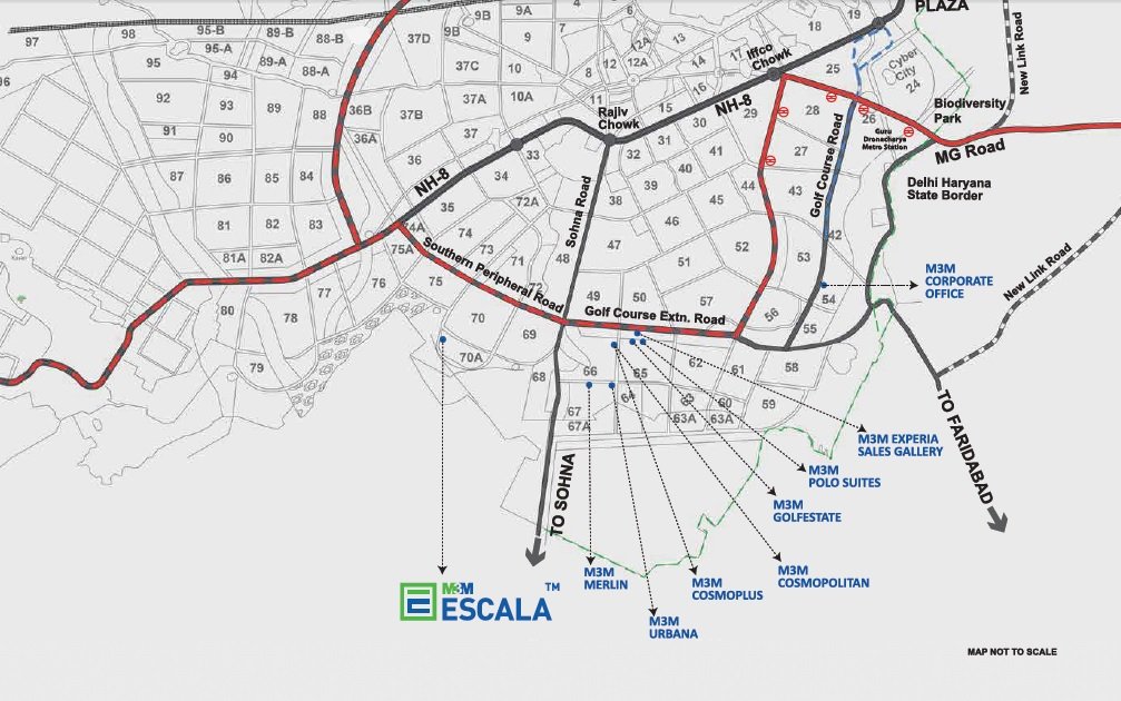 M3M Escala Location Map