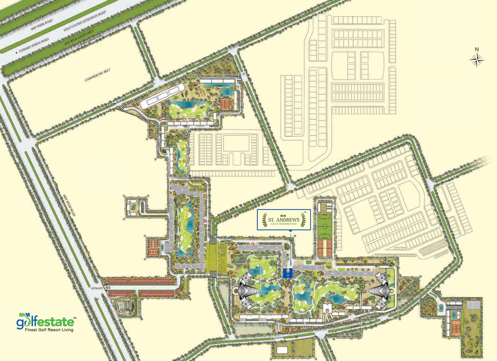 M3M St.Andrews Golf Residences Master Plan