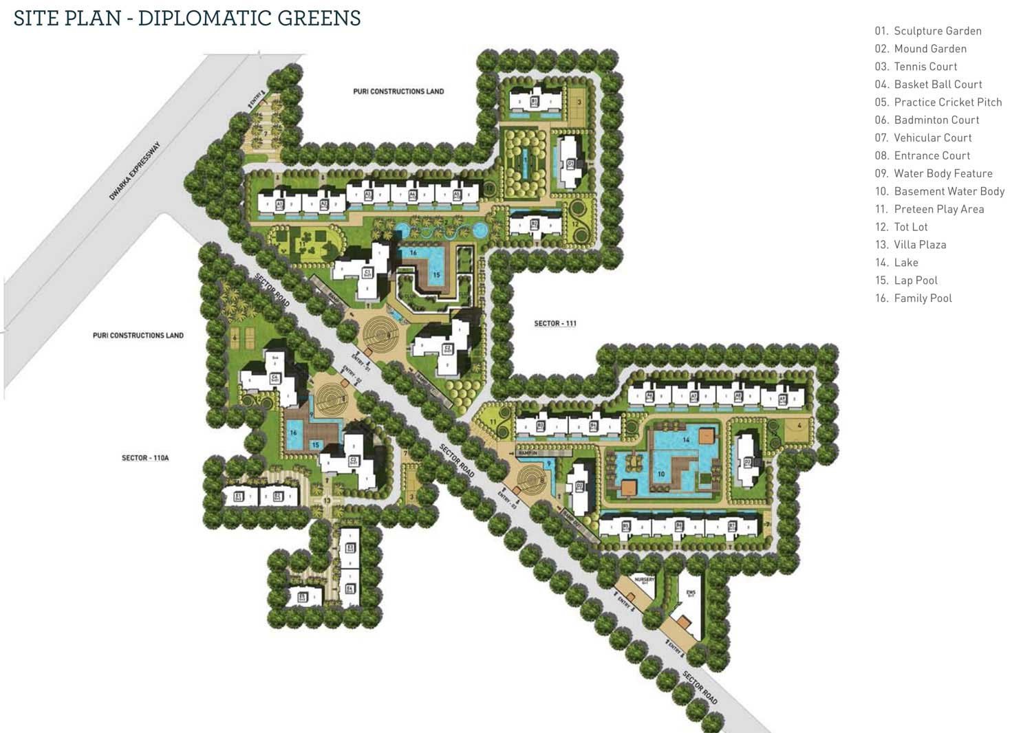 Puri Diplomatic Greens Apartments Site Plan